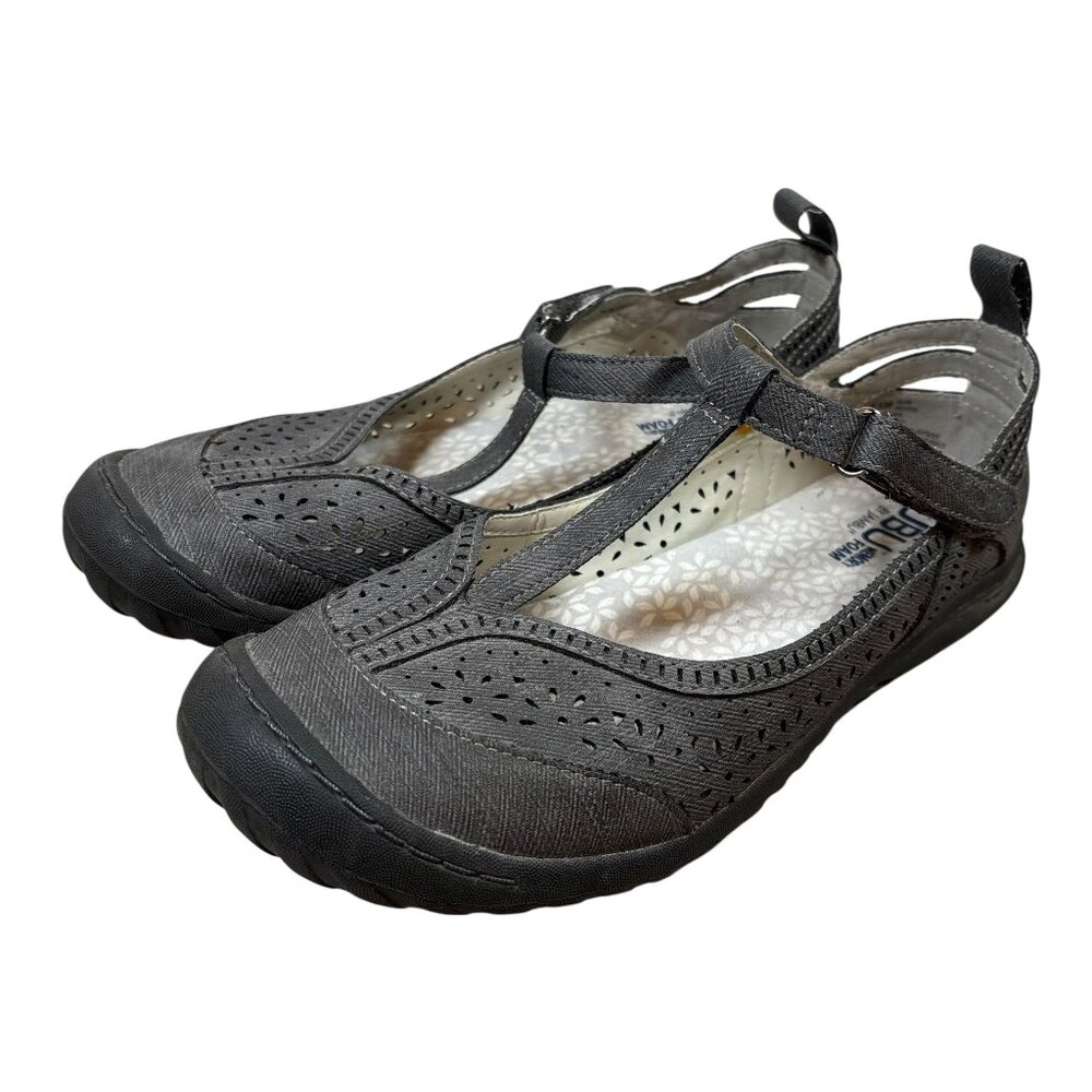 JBU by Jambu "Sadie" Mary Jane Shoes - Gray/Black Women's Sandals